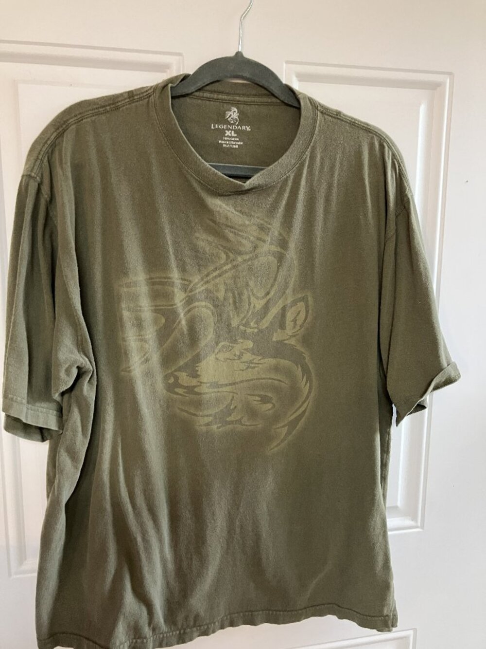 Men's Green T-Shirt with Deer Head Design